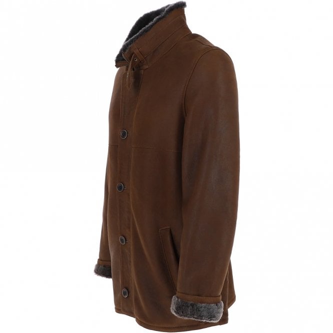 Ashwood Leather Ashwood Men's Shearling Coat Tobacco: KE 229