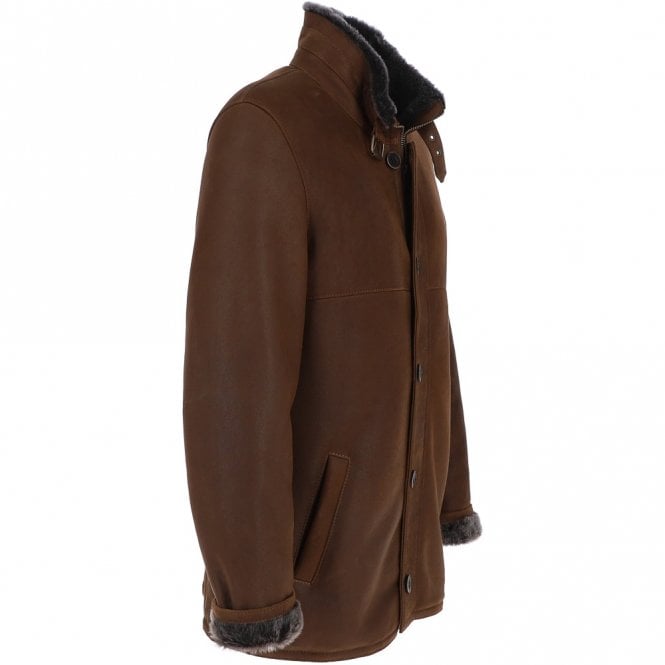 Ashwood Leather Ashwood Men's Shearling Coat Tobacco: KE 229