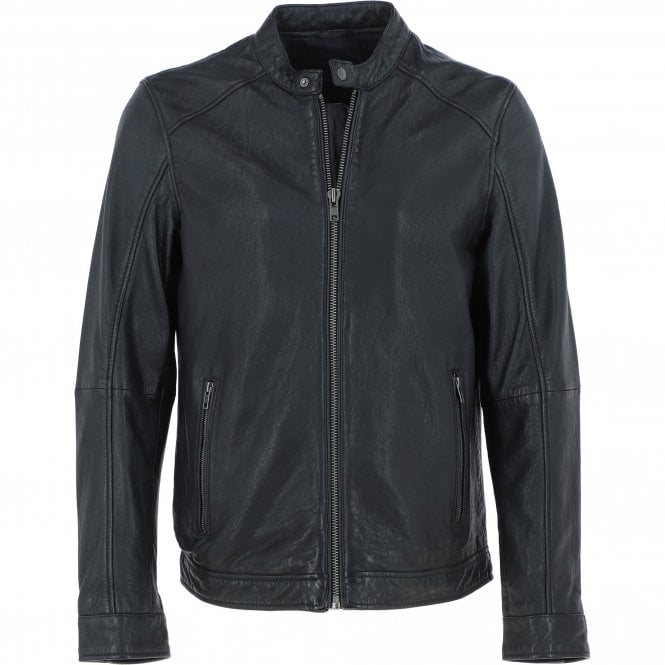 ashwood leather Ashwood Mens Leather Biker Jacket Black: AMJ-3