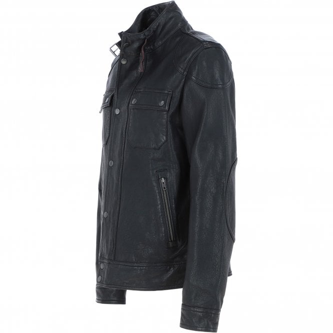 Ashwood Leather Ashwood Mens Leather Biker Jacket Black: AMJ-4