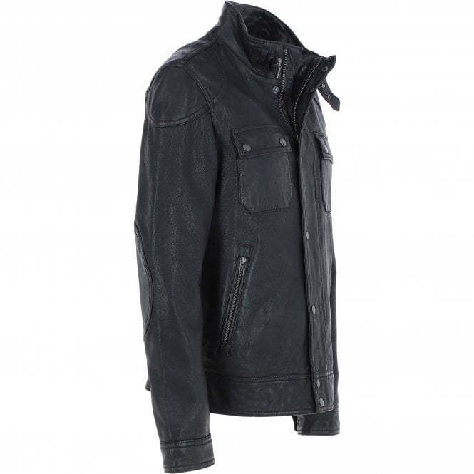 Ashwood Leather Ashwood Mens Leather Biker Jacket Black: AMJ-4