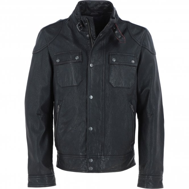 ashwood leather Ashwood Mens Leather Biker Jacket Black: AMJ-4