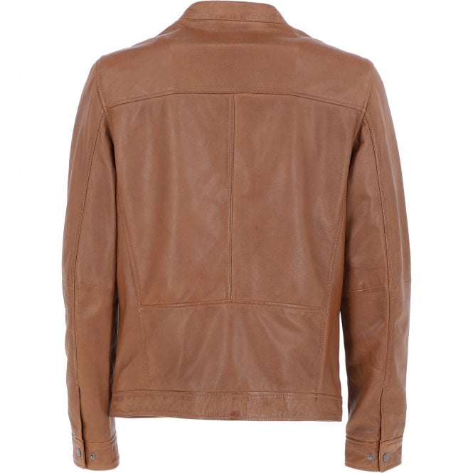 Ashwood Leather Ashwood Mens Leather Biker Jacket Cognac: AMJ-8
