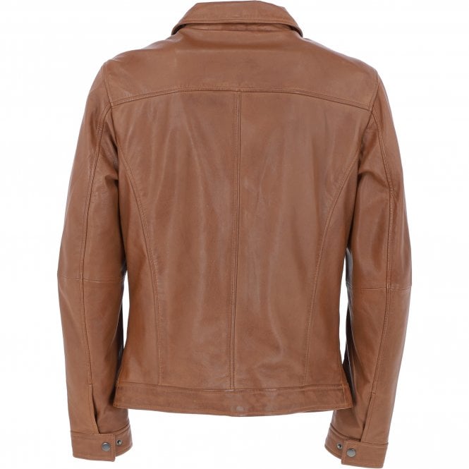 Ashwood Leather Ashwood Mens Leather Biker Jacket Cognac: AMJ-9