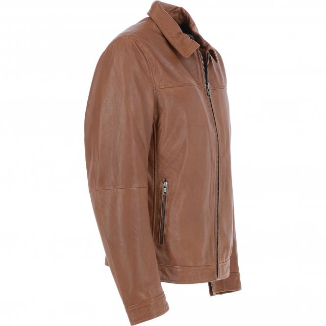 Ashwood Leather Ashwood Mens Leather Biker Jacket Cognac: AMJ-9
