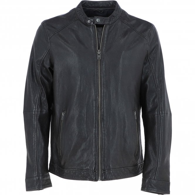ashwood leather Ashwood Mens Leather Biker Jacket Dark Brown: AMJ-3