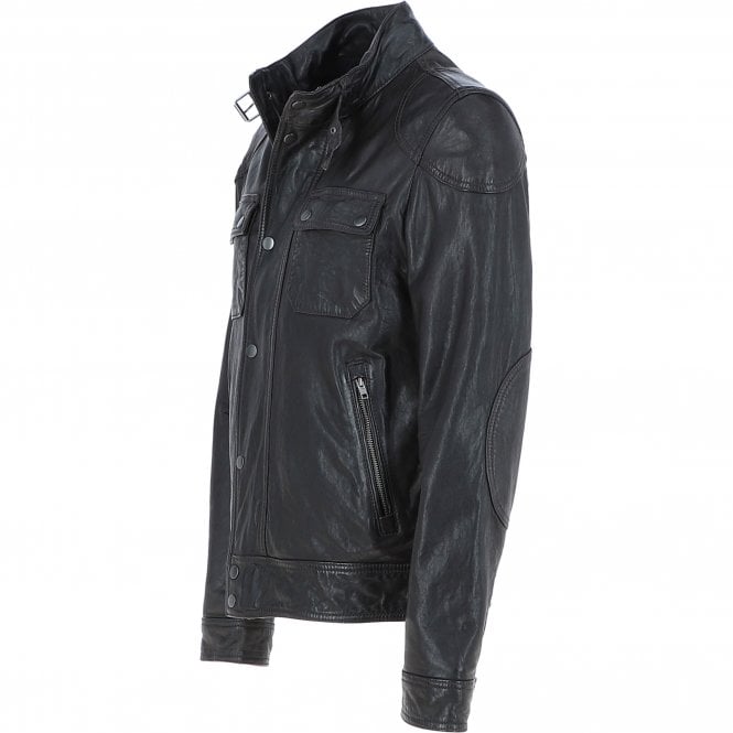 Ashwood Leather Ashwood Mens Leather Biker Jacket Dark Brown: AMJ-4