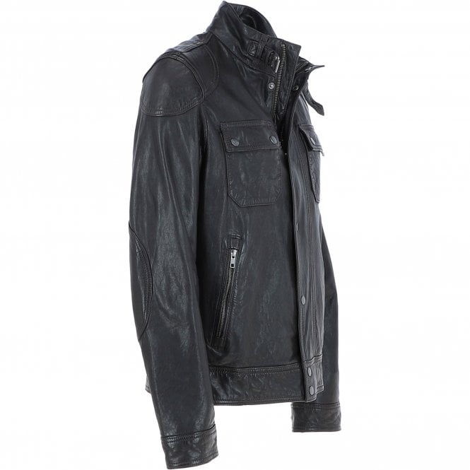 Ashwood Leather Ashwood Mens Leather Biker Jacket Dark Brown: AMJ-4