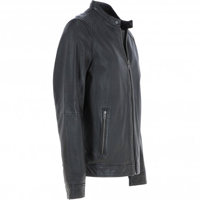 Ashwood Leather Ashwood Mens Leather Biker Jacket Dark Brown: AMJ-8