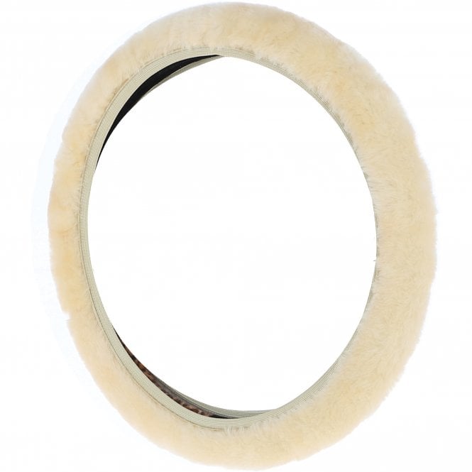 Ashwood Leather Ashwood Sheepskin Steering Wheel Cover: Natural