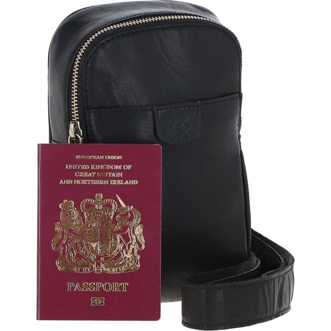 Ashwood Leather Ashwood Three Pocket Leather Sling Bag - Black: T-75