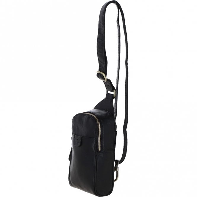 Ashwood Leather Ashwood Three Pocket Leather Sling Bag - Black: T-75