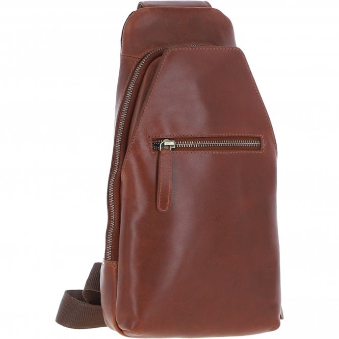 Ashwood Leather Ashwood Three Pocket Leather Sling Bag Chestnut : K-43