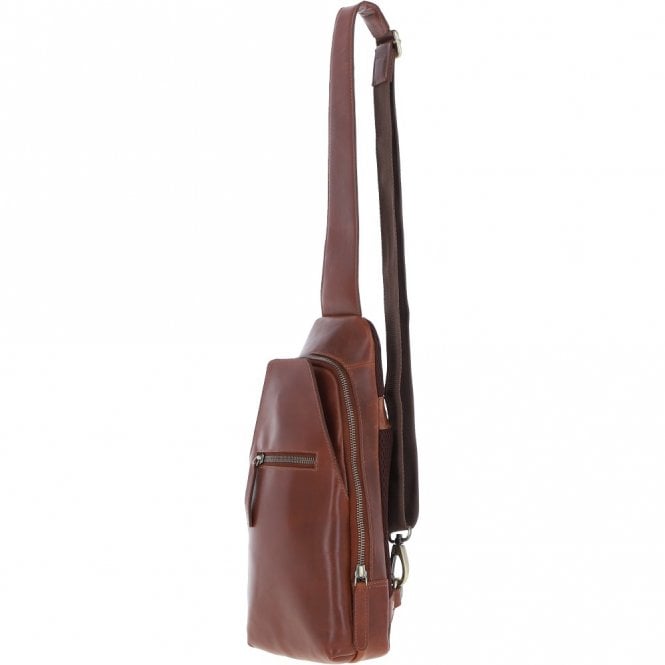 Ashwood Leather Ashwood Three Pocket Leather Sling Bag Chestnut : K-43
