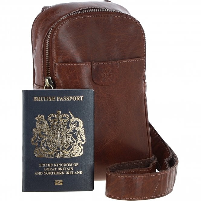 Ashwood Leather Ashwood Three Pocket Leather Sling Bag - Chestnut Tan: T-75