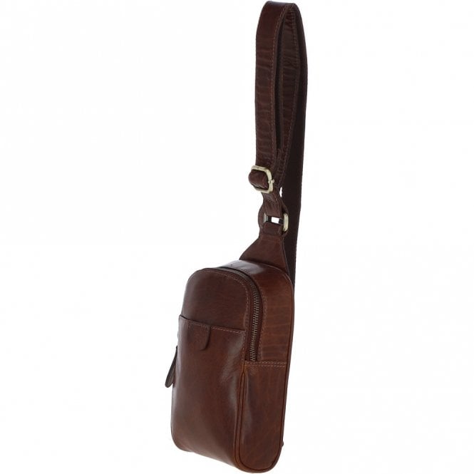 Ashwood Leather Ashwood Three Pocket Leather Sling Bag - Chestnut Tan: T-75