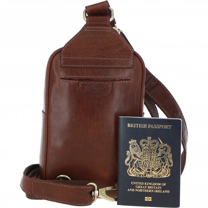 Ashwood Leather Ashwood Three Pocket Leather Sling Bag - Chestnut Tan: T-75