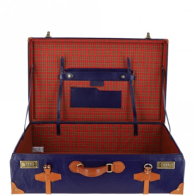 Ashwood Leather Ashwood Vintage Large Leather Trunk Navy: VIN-26