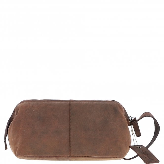 ashwood leather Ashwood Vintage Leather Washbag Brown: Q-47
