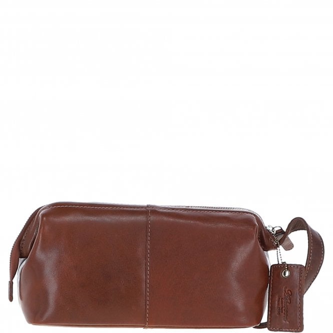 ashwood leather Ashwood Vintage Leather Washbag Chestnut: Q-47