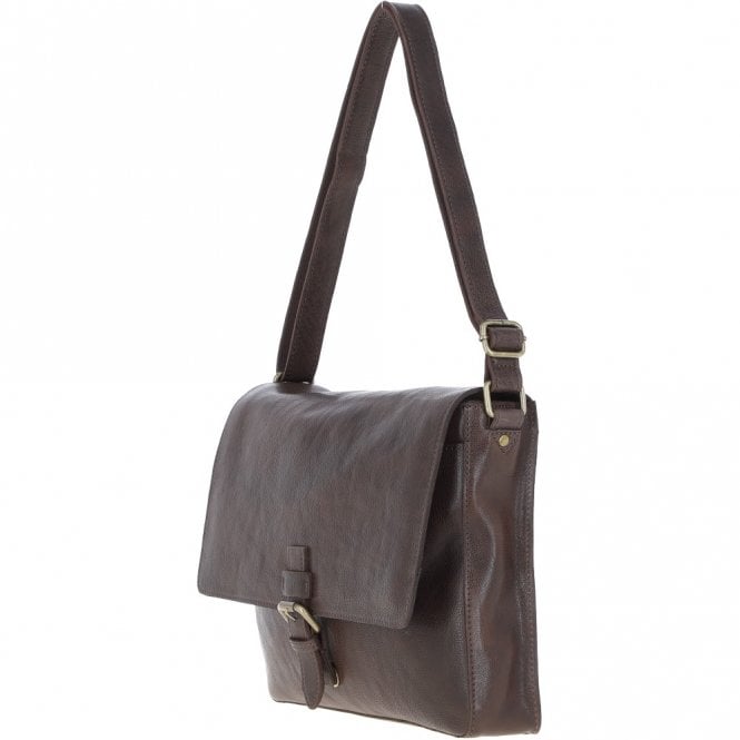 Ashwood Leather Ashwood Waxy Leather Messenger Bag Brown: David