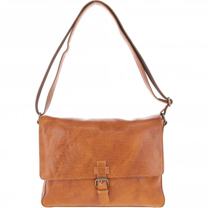 ashwood leather Ashwood Waxy Leather Messenger Bag Tan: David