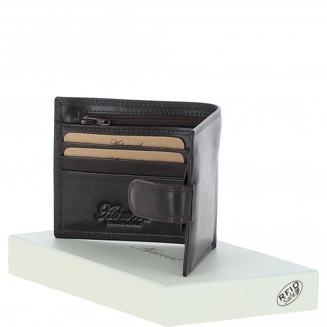 Ashwood Leather Classic 3 Card & ID Billfold Tab Wallet Leather Wallet Brown : 1222-VT