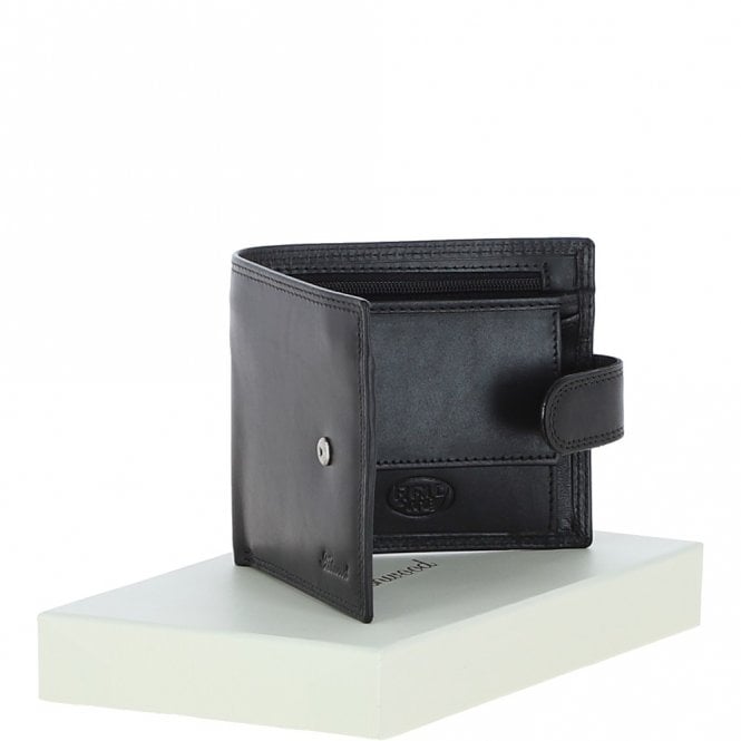 Ashwood Leather Classic 3 Card & ID Billfold Tab Wallet Leather Wallet Black : 1222-VT