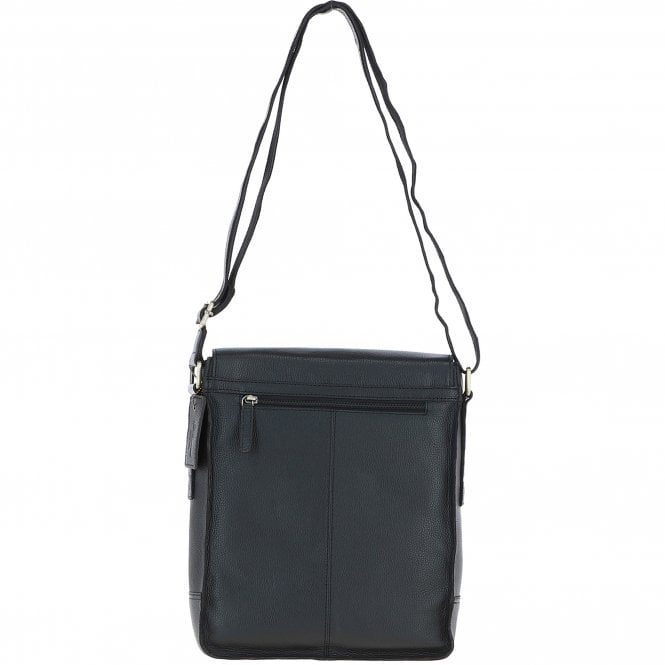 Ashwood Leather Classic A4 Leather Flap-Over Messenger Bag Black: Q-43