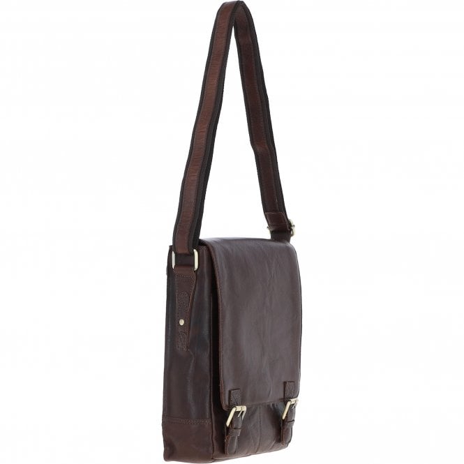 Ashwood Leather Classic A4 Leather Flap-Over Messenger Bag Brandy: Q-43