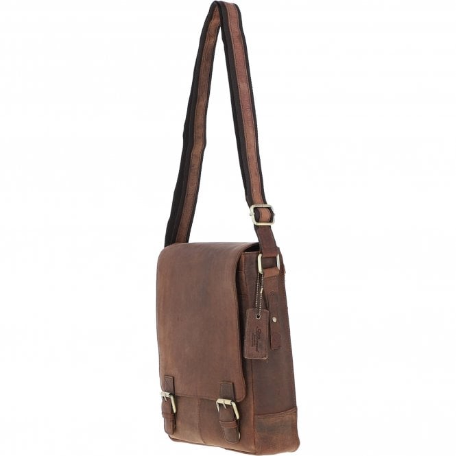 Ashwood Leather Classic A4 Leather Flap-Over Messenger Bag Brown: Q-43