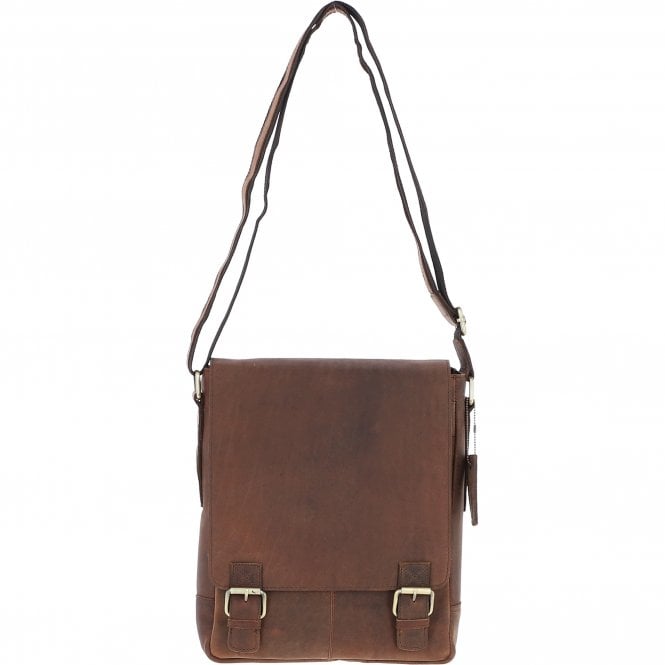 ashwood leather Classic A4 Leather Flap-Over Messenger Bag Brown: Q-43
