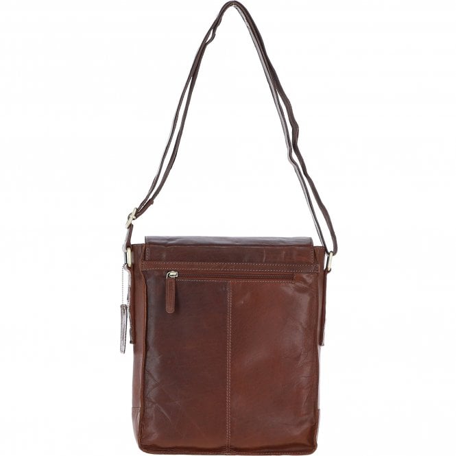 Ashwood Leather Classic A4 Leather Flap-Over Messenger Bag Chestnut: Q-43