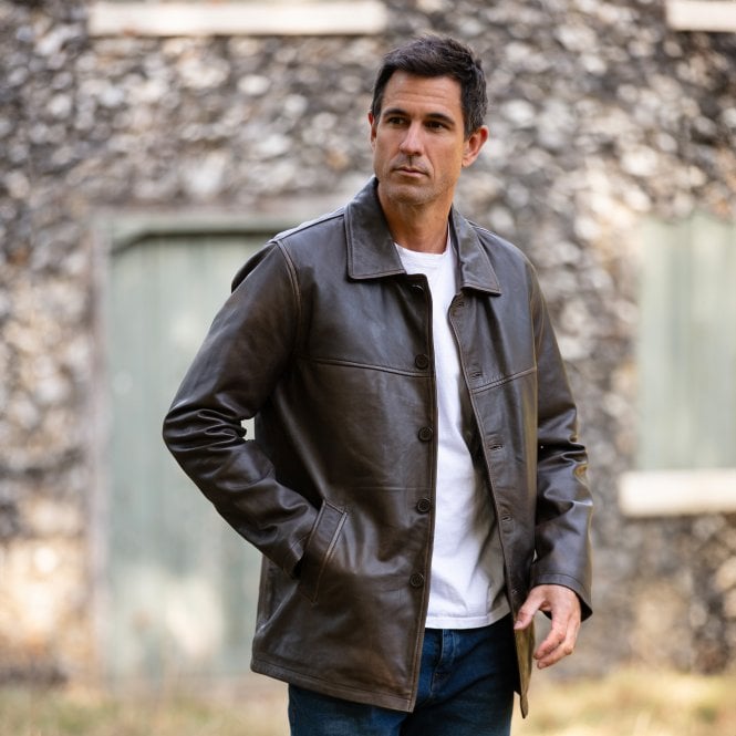 Ashwood Leather Classic Ashwood Men's Aq Brown Leather Jacket: AWM-REEFER