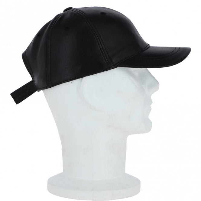 Ashwood Leather Classic Leather Baseball Cap Black : Kanye