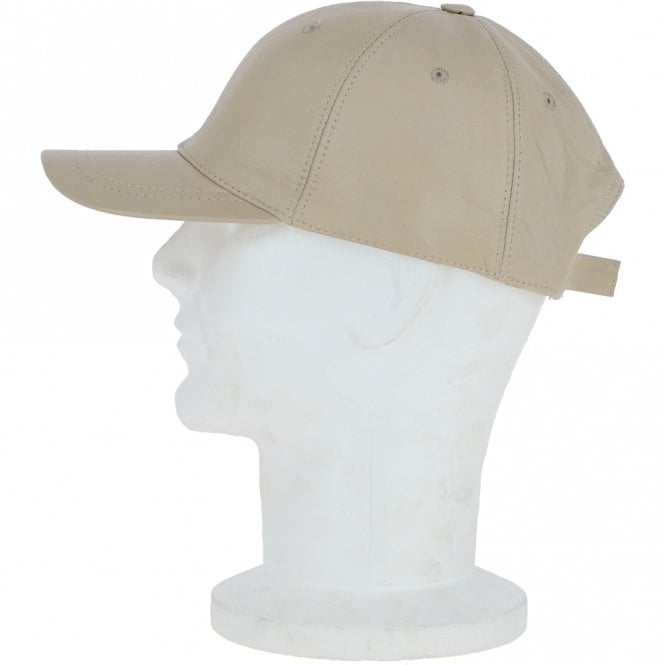 Ashwood Leather Classic Leather Baseball Cap Cream : Kanye