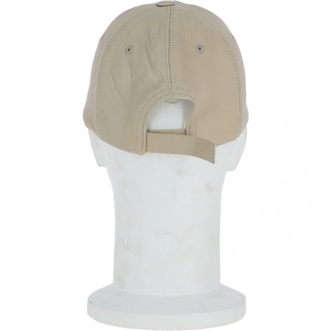 Ashwood Leather Classic Leather Baseball Cap Cream : Kanye