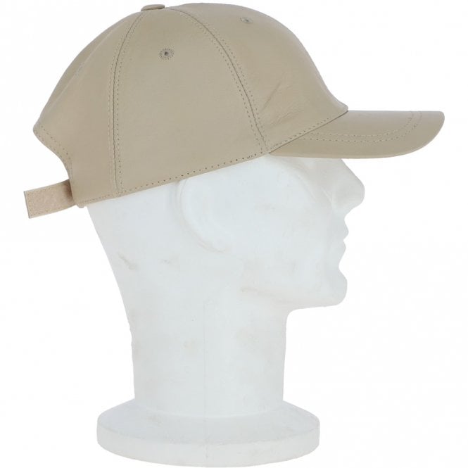 Ashwood Leather Classic Leather Baseball Cap Cream : Kanye