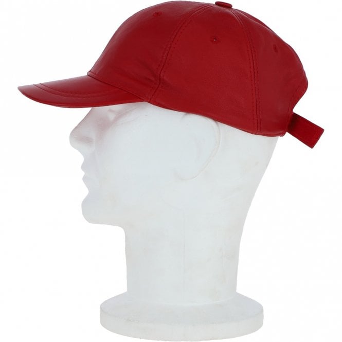 Ashwood Leather Classic Leather Baseball Cap Red : Kanye