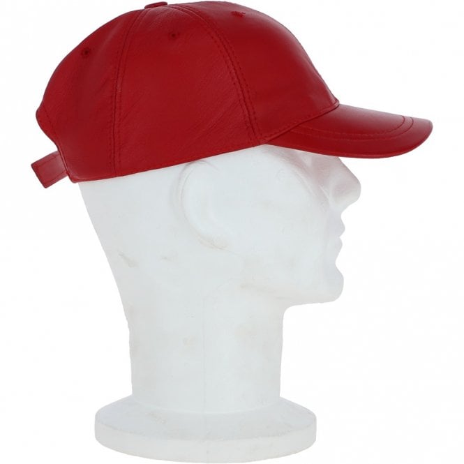 Ashwood Leather Classic Leather Baseball Cap Red : Kanye
