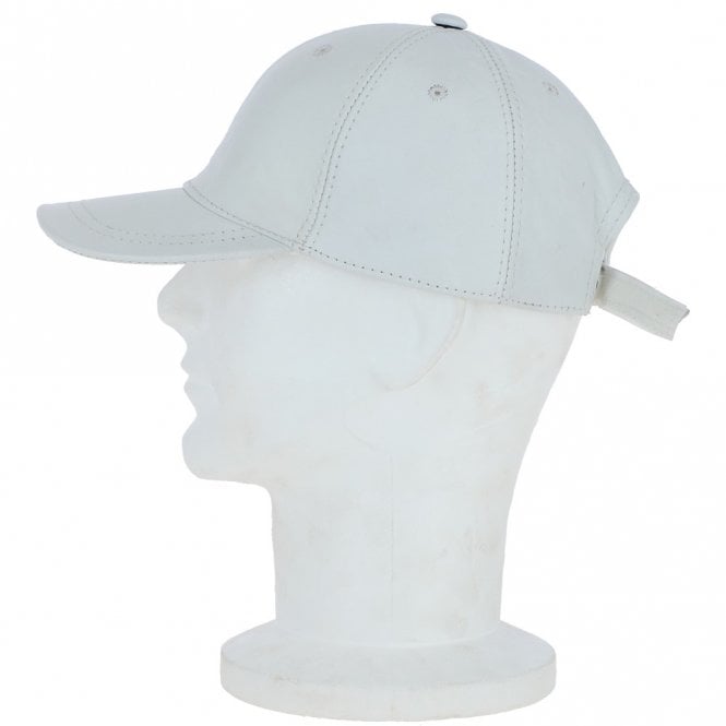 Ashwood Leather Classic Leather Baseball Cap White : Kanye