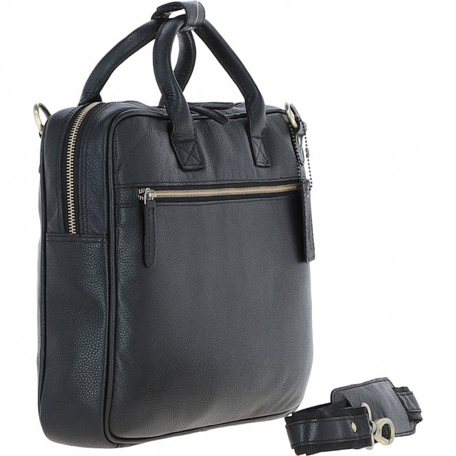 Ashwood Leather Classic Leather Laptop Bag Black: Q-44