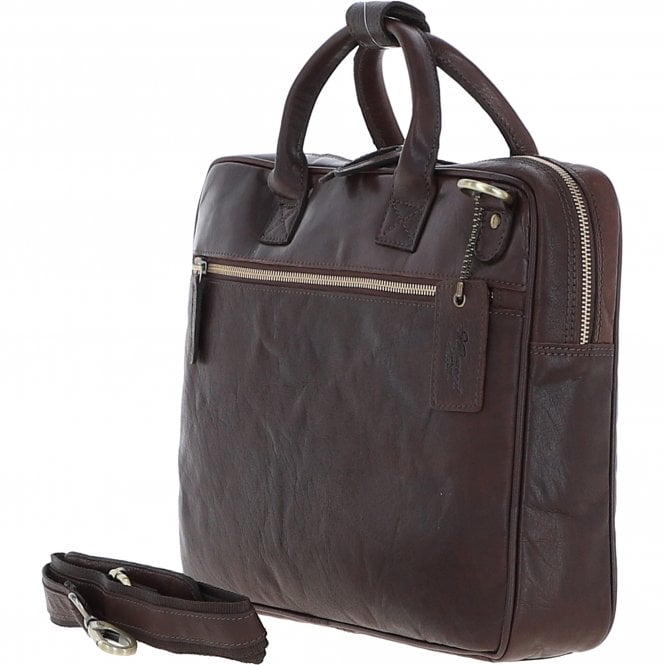 Ashwood Leather Classic Leather Laptop Bag Brandy: Q-44
