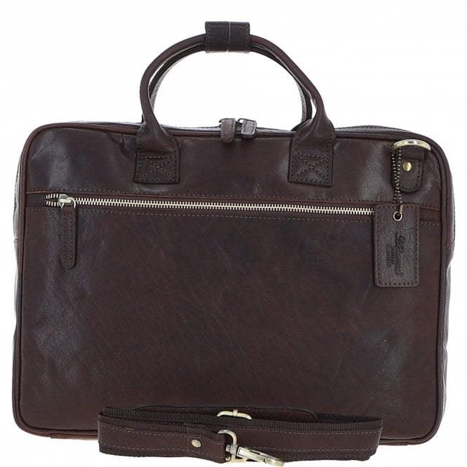 ashwood leather Classic Leather Laptop Bag Brandy: Q-44