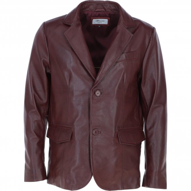 ashwood leather Classic Men's Ashwood Leather Blazer Burgandy: AWL-2288