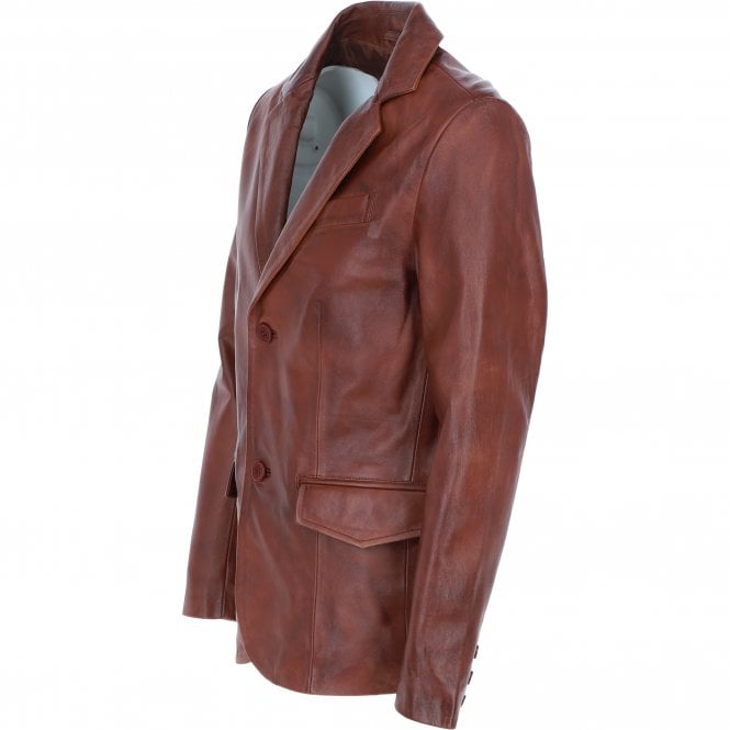 Ashwood Leather Classic Men's Ashwood Leather Blazer Rust: AWL-2288