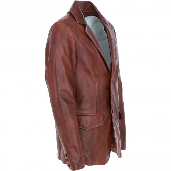 Ashwood Leather Classic Men's Ashwood Leather Blazer Rust: AWL-2288