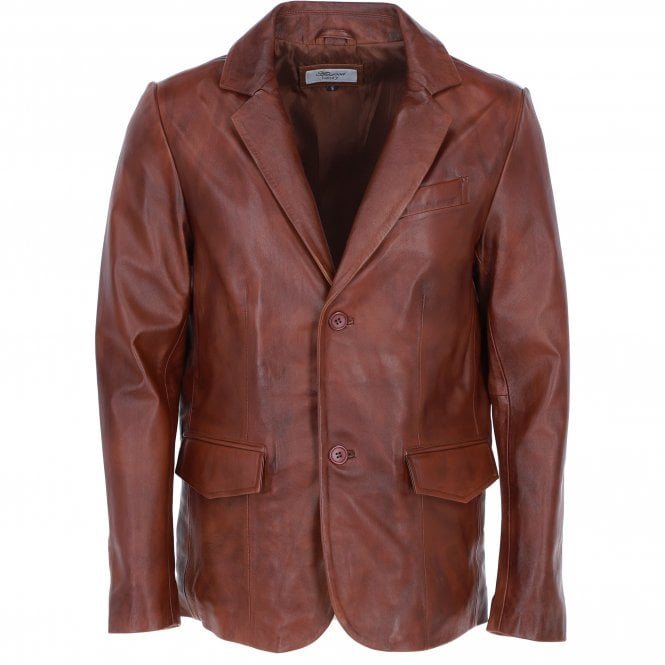 ashwood leather Classic Men's Ashwood Leather Blazer Rust: AWL-2288