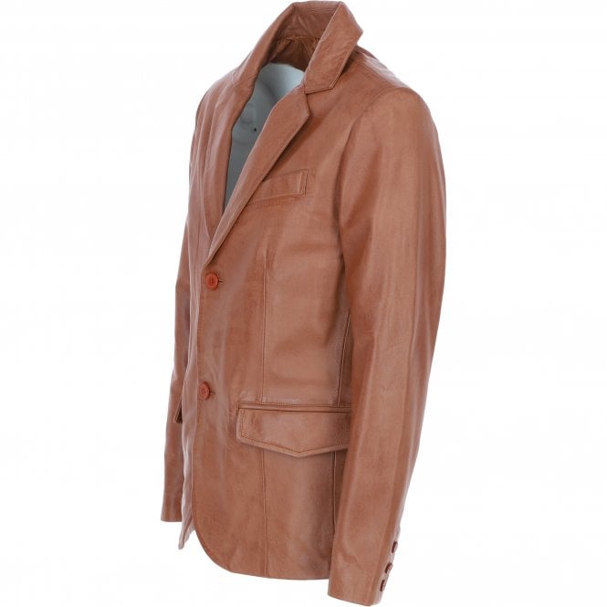 Ashwood Leather Classic Men's Ashwood Leather Blazer Tan: AWL-2288