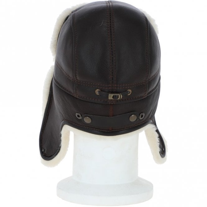 Ashwood Leather Classic Russian Style Sheepskin Hat Brown/white: Vladimir